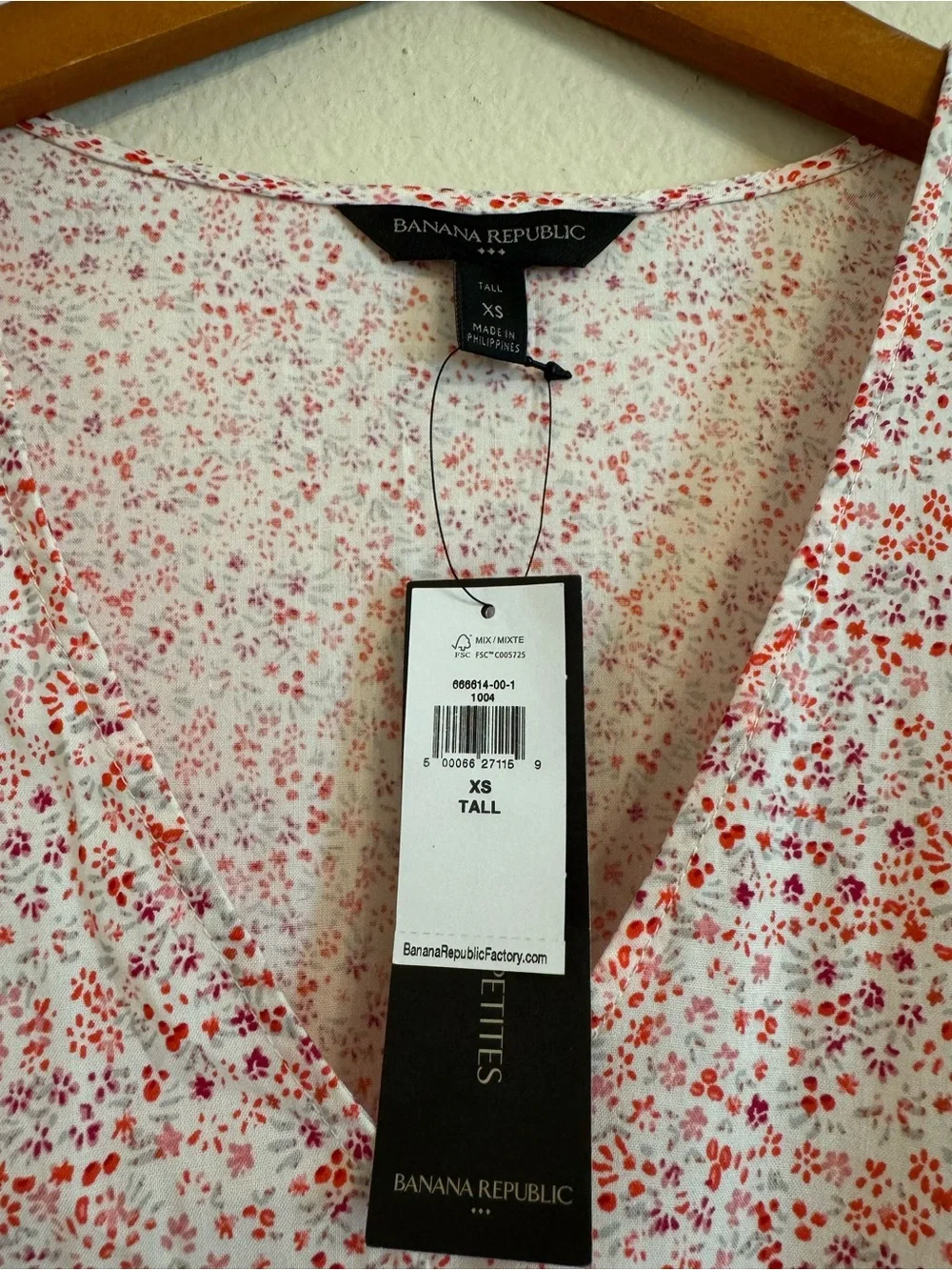 Banana Republic Floral Print Ruched-sleeve dress